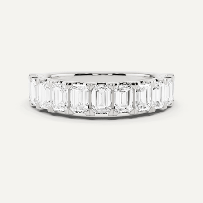 2 ctw Emerald Diamond Eleven Stone Wedding Band - Lotus Diamond