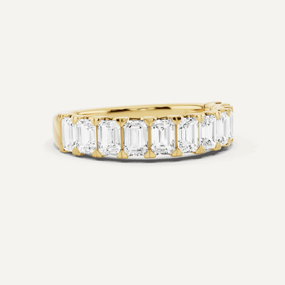 2 ctw Emerald Diamond Eleven Stone Wedding Band - Lotus Diamond