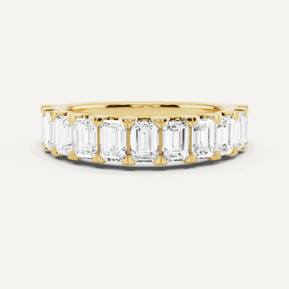 2 ctw Emerald Diamond Eleven Stone Wedding Band - Lotus Diamond