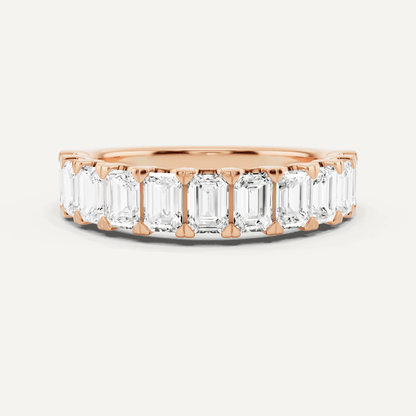 2 ctw Emerald Diamond Eleven Stone Wedding Band - Lotus Diamond