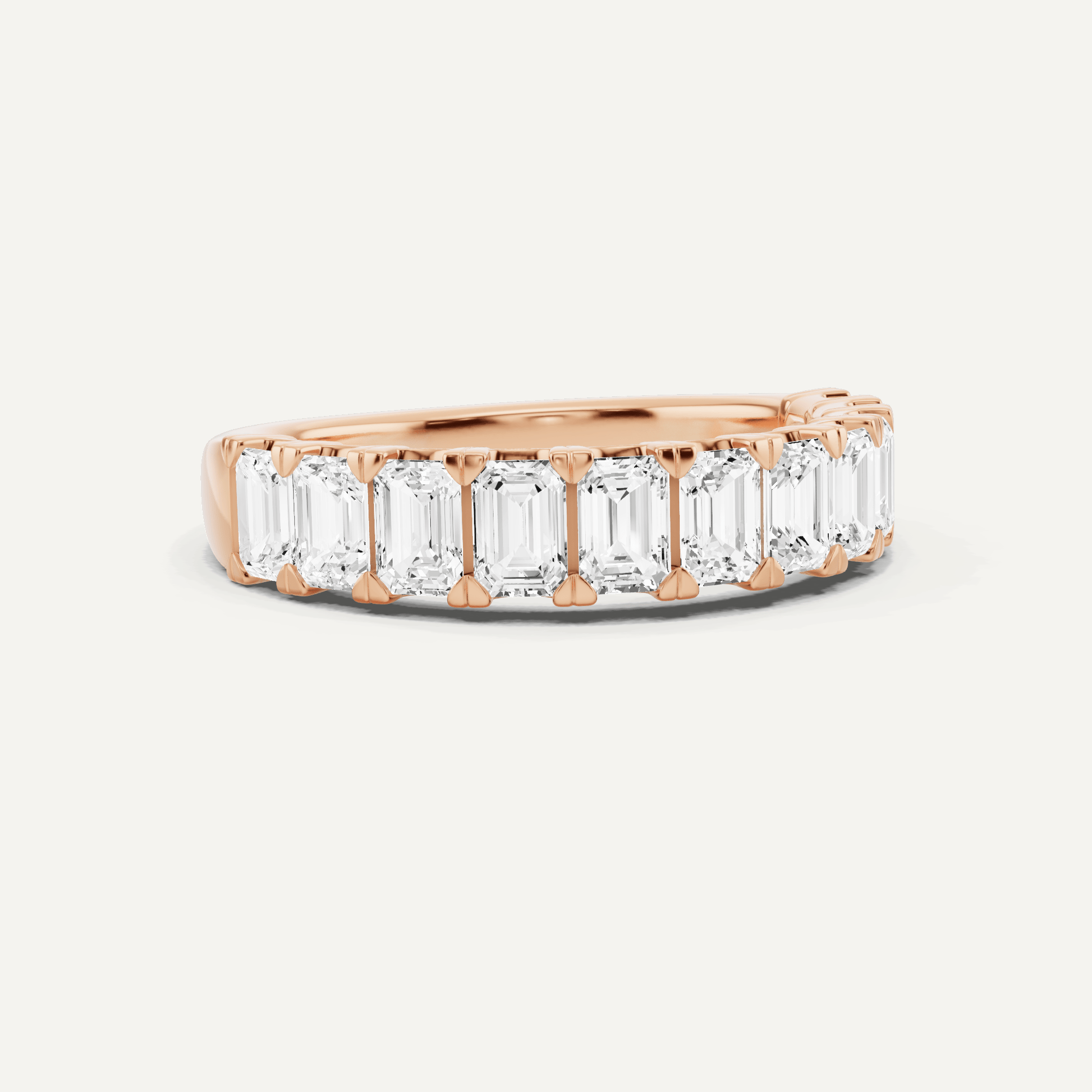 2 ctw Emerald Diamond Eleven Stone Wedding Band - Lotus Diamond