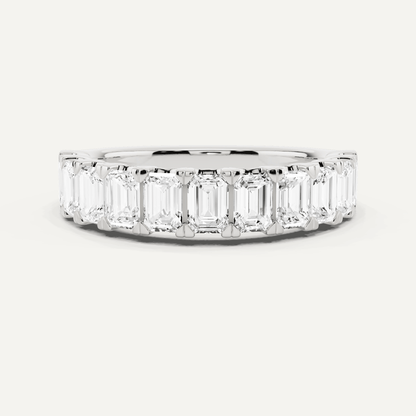 2 ctw Emerald Diamond Eleven Stone Wedding Band - Lotus Diamond