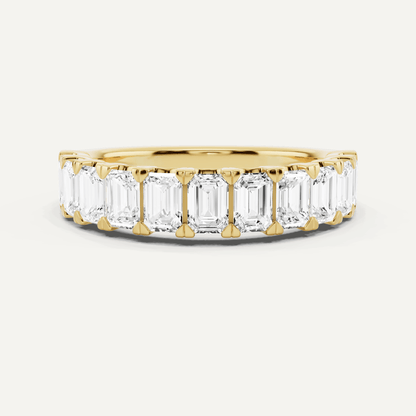 2 ctw Emerald Diamond Eleven Stone Wedding Band - Lotus Diamond
