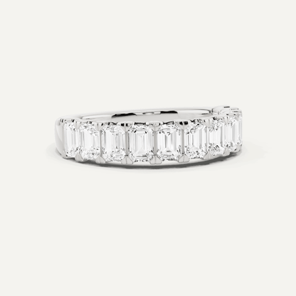 2 ctw Emerald Diamond Eleven Stone Wedding Band - Lotus Diamond