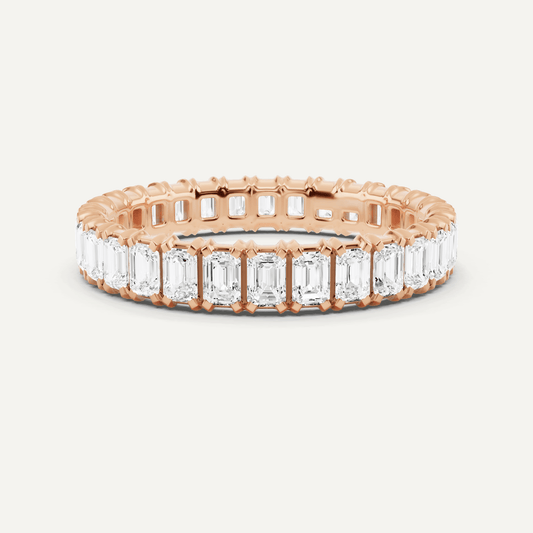 2 ctw Emerald Diamond Eternity Band - Lotus Diamond