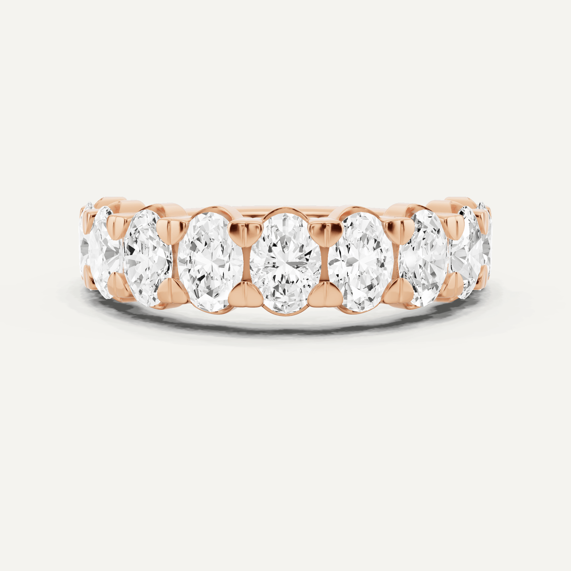 2 ctw Oval Diamond Nine Stone Wedding Band - Lotus Diamond