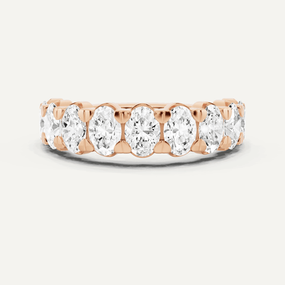 2 ctw Oval Diamond Nine Stone Wedding Band - Lotus Diamond