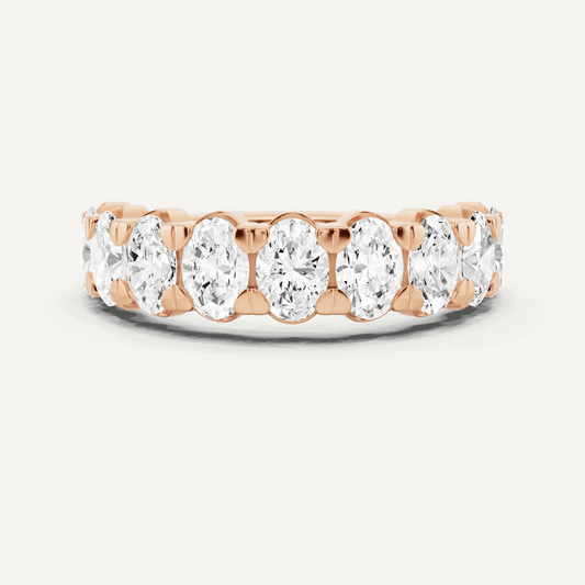 2 ctw Oval Diamond Nine Stone Wedding Band - Lotus Diamond