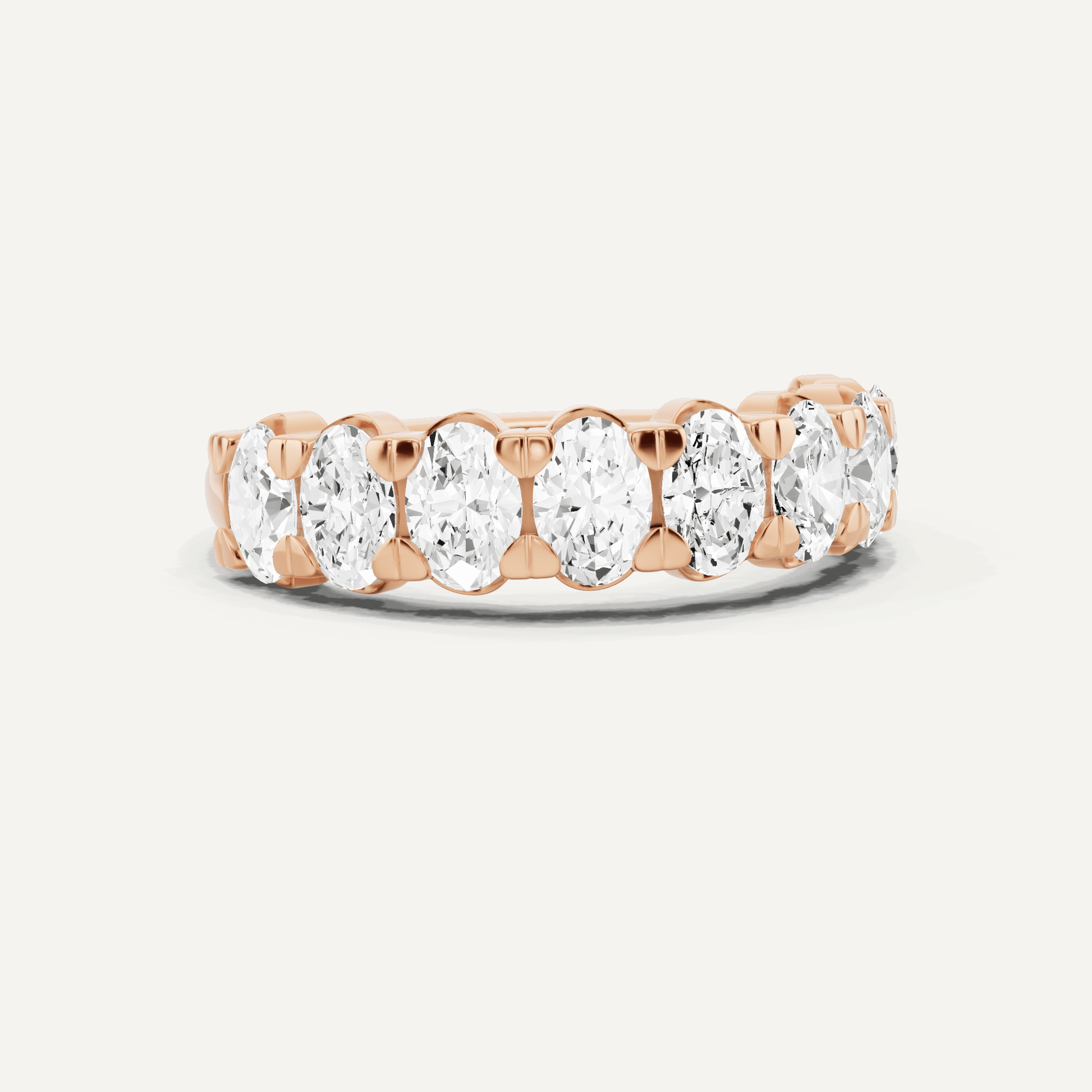 2 ctw Oval Diamond Nine Stone Wedding Band - Lotus Diamond