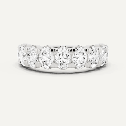 2 ctw Oval Diamond Nine Stone Wedding Band - Lotus Diamond