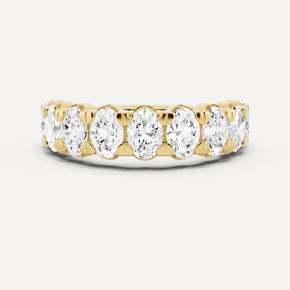 2 ctw Oval Diamond Nine Stone Wedding Band - Lotus Diamond