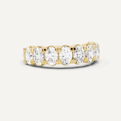 2 ctw Oval Diamond Nine Stone Wedding Band - Lotus Diamond
