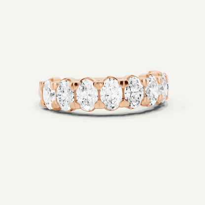 2 ctw Oval Diamond Nine Stone Wedding Band - Lotus Diamond