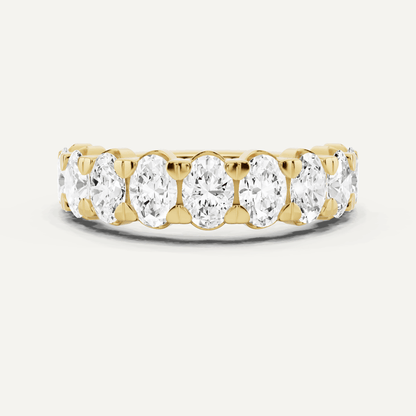 2 ctw Oval Diamond Nine Stone Wedding Band - Lotus Diamond