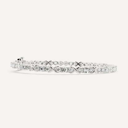 2 ctw Round Diamond Beleved X Fashion Bracelet - Lotus Diamond