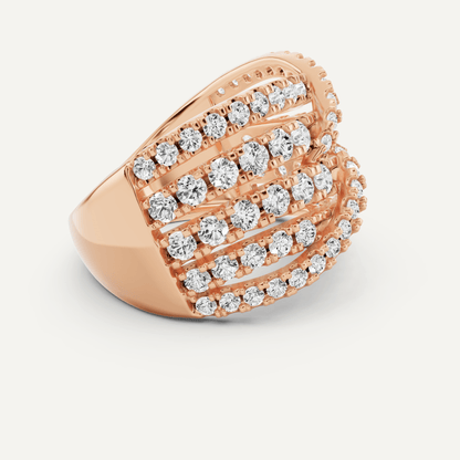 2 ctw Round Diamond Crossover Fashion Band - Lotus Diamond