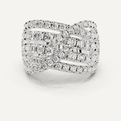 2 ctw Round Diamond Crossover Fashion Band - Lotus Diamond