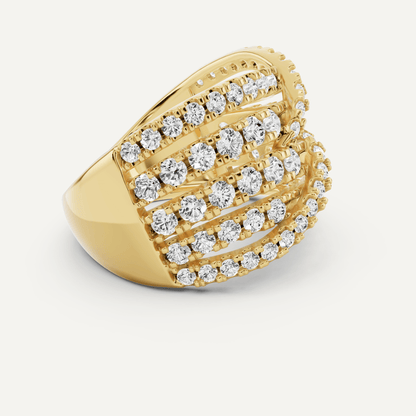 2 ctw Round Diamond Crossover Fashion Band - Lotus Diamond