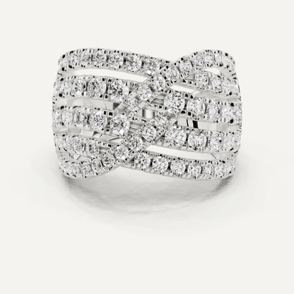 2 ctw Round Diamond Crossover Fashion Band - Lotus Diamond