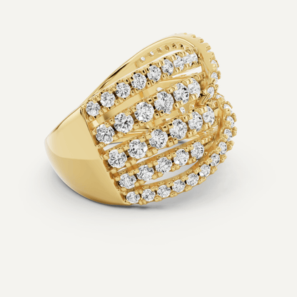 2 ctw Round Diamond Crossover Fashion Band - Lotus Diamond