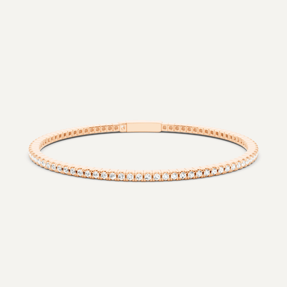 2 ctw Round Diamond Flex Bangle Bracelet - Lotus Diamond