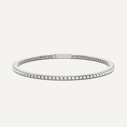 2 ctw Round Diamond Flex Bangle Bracelet - Lotus Diamond