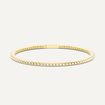 2 ctw Round Diamond Flex Bangle Bracelet - Lotus Diamond