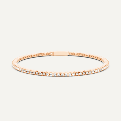 2 ctw Round Diamond Flex Bangle Bracelet - Lotus Diamond