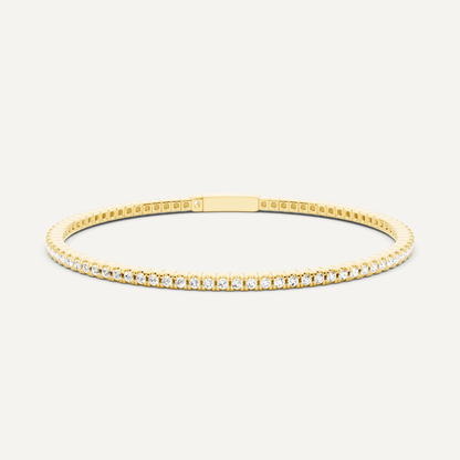 2 ctw Round Diamond Flex Bangle Bracelet - Lotus Diamond