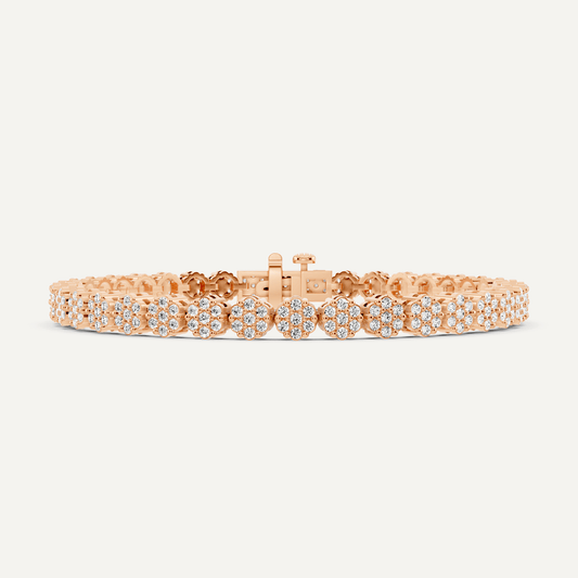 2 ctw Round Diamond Flower Fashion Bracelet - Lotus Diamond