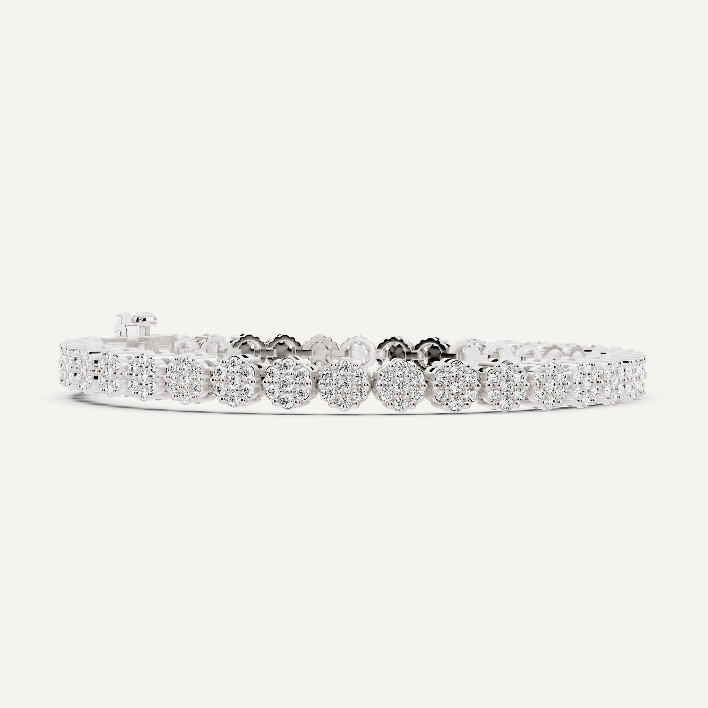 2 ctw Round Diamond Flower Fashion Bracelet - Lotus Diamond