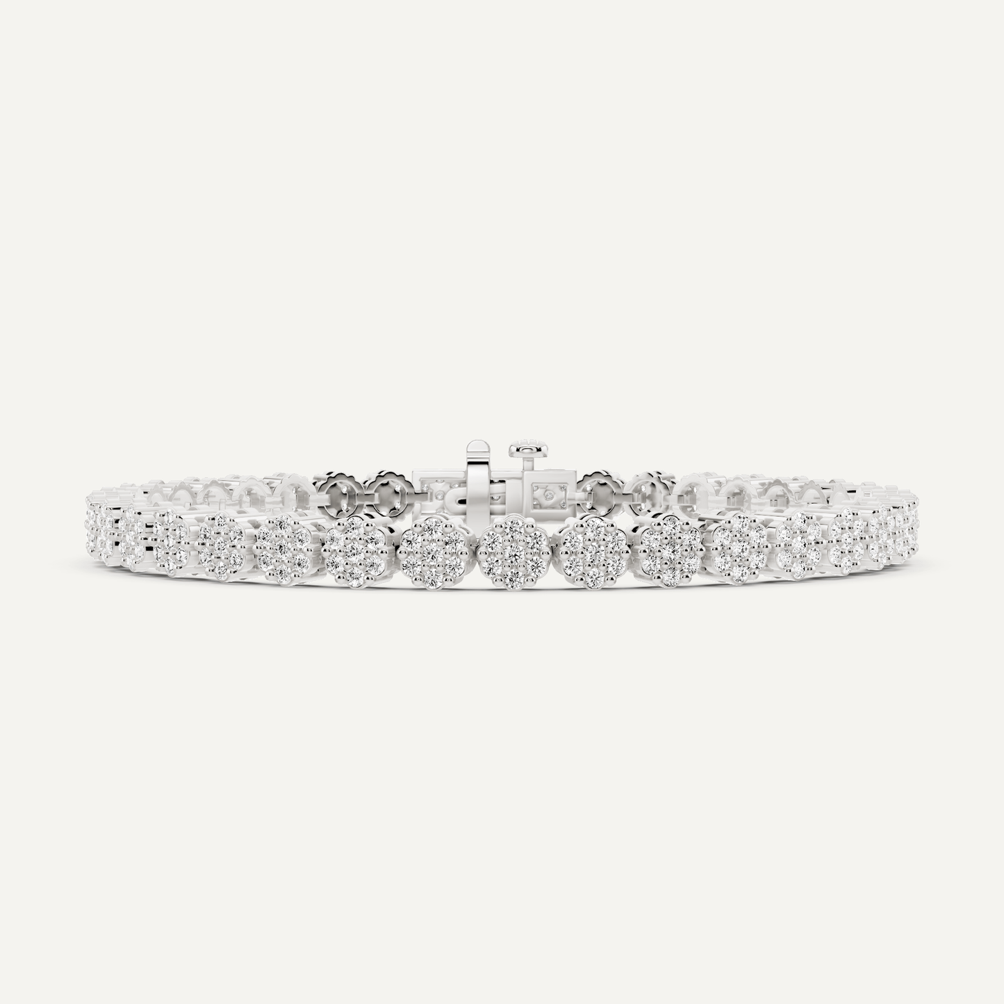 2 ctw Round Diamond Flower Fashion Bracelet - Lotus Diamond