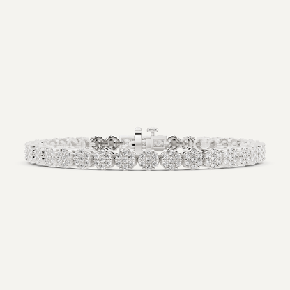 2 ctw Round Diamond Flower Fashion Bracelet - Lotus Diamond