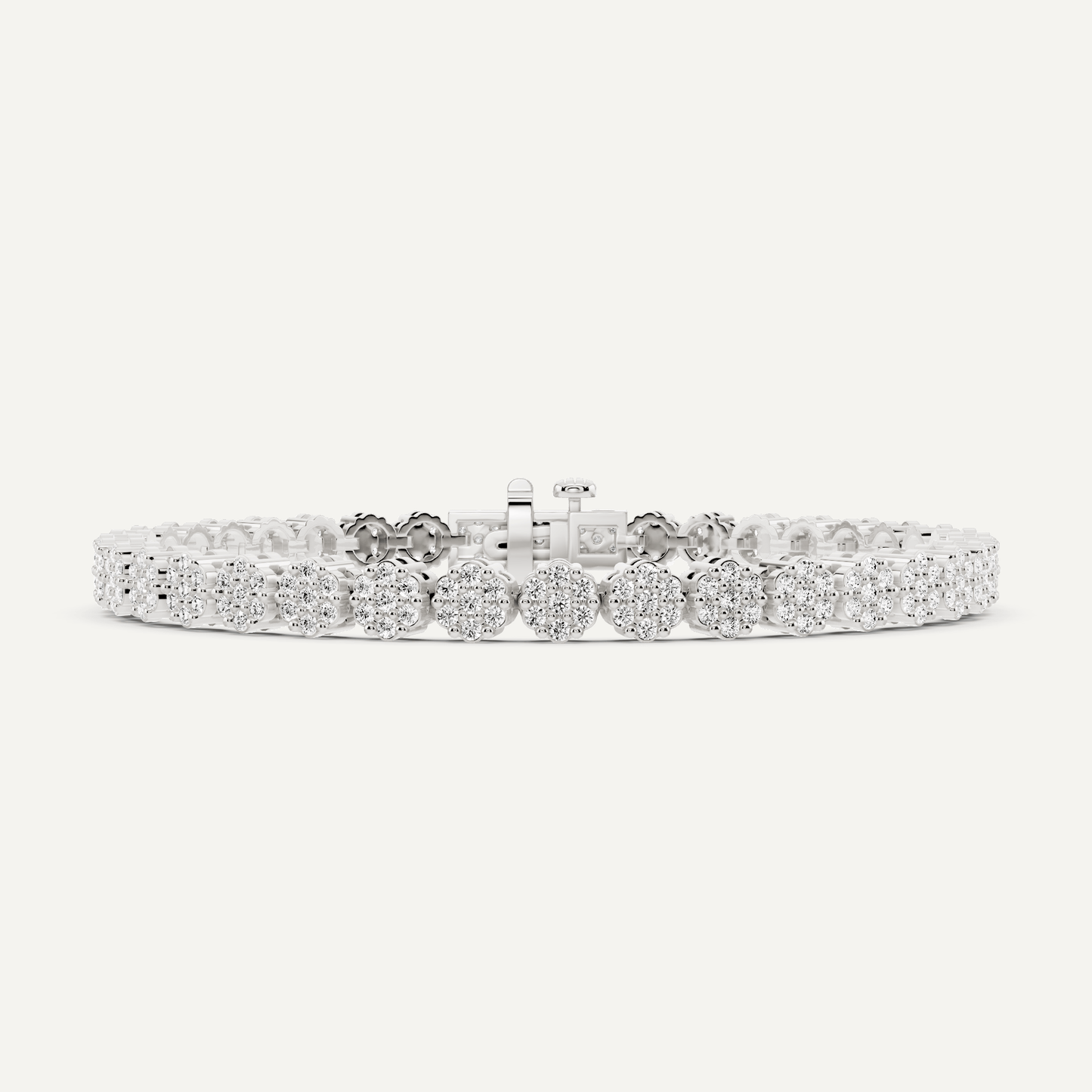 2 ctw Round Diamond Flower Fashion Bracelet - Lotus Diamond