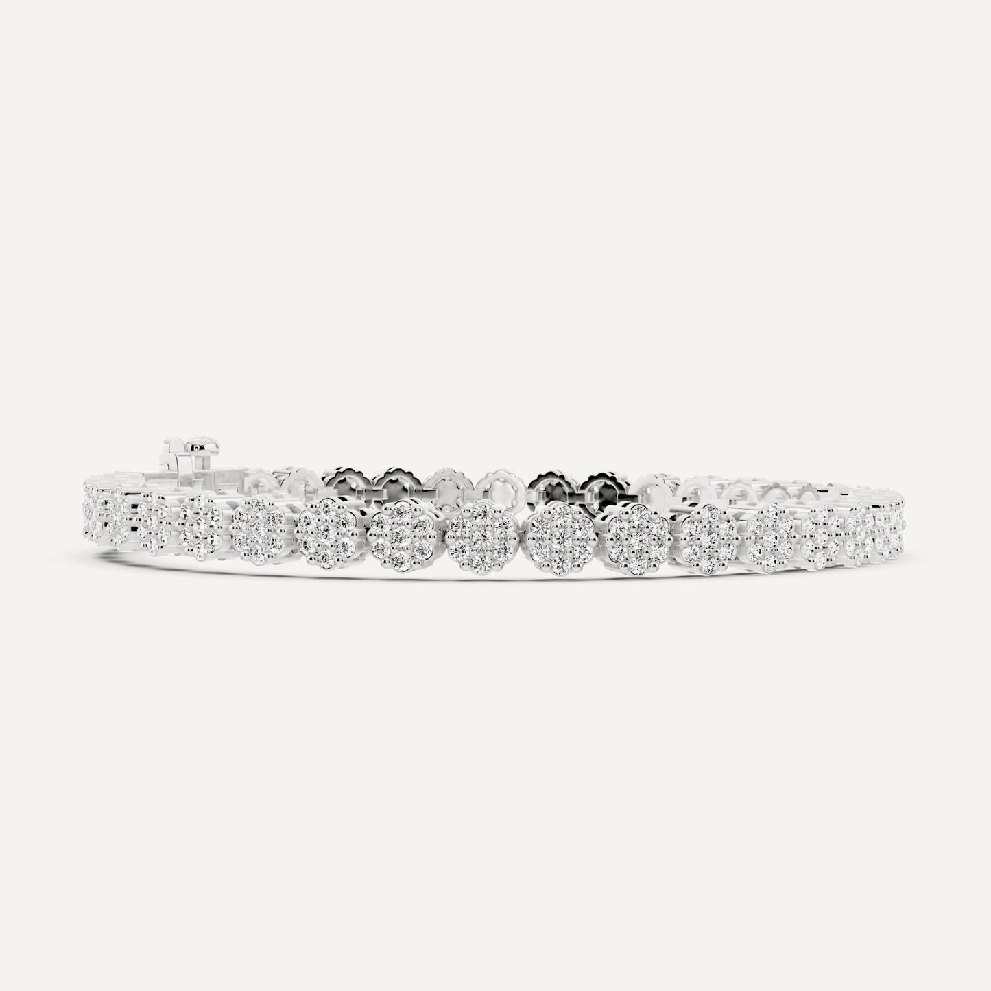 2 ctw Round Diamond Flower Fashion Bracelet - Lotus Diamond