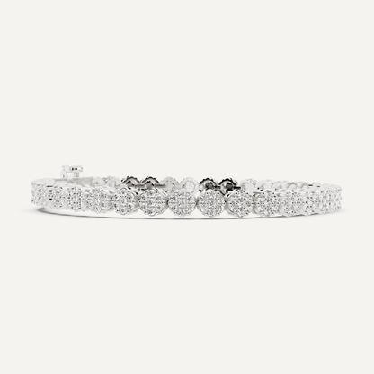 2 ctw Round Diamond Flower Fashion Bracelet - Lotus Diamond