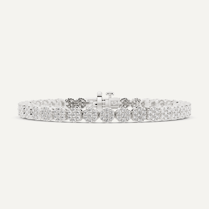 2 ctw Round Diamond Flower Fashion Bracelet - Lotus Diamond