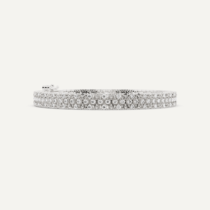 2 ctw Round Diamond Miracle Set Three Row Fashion Bracelet - Lotus Diamond