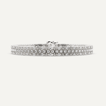 2 ctw Round Diamond Miracle Set Three Row Fashion Bracelet - Lotus Diamond