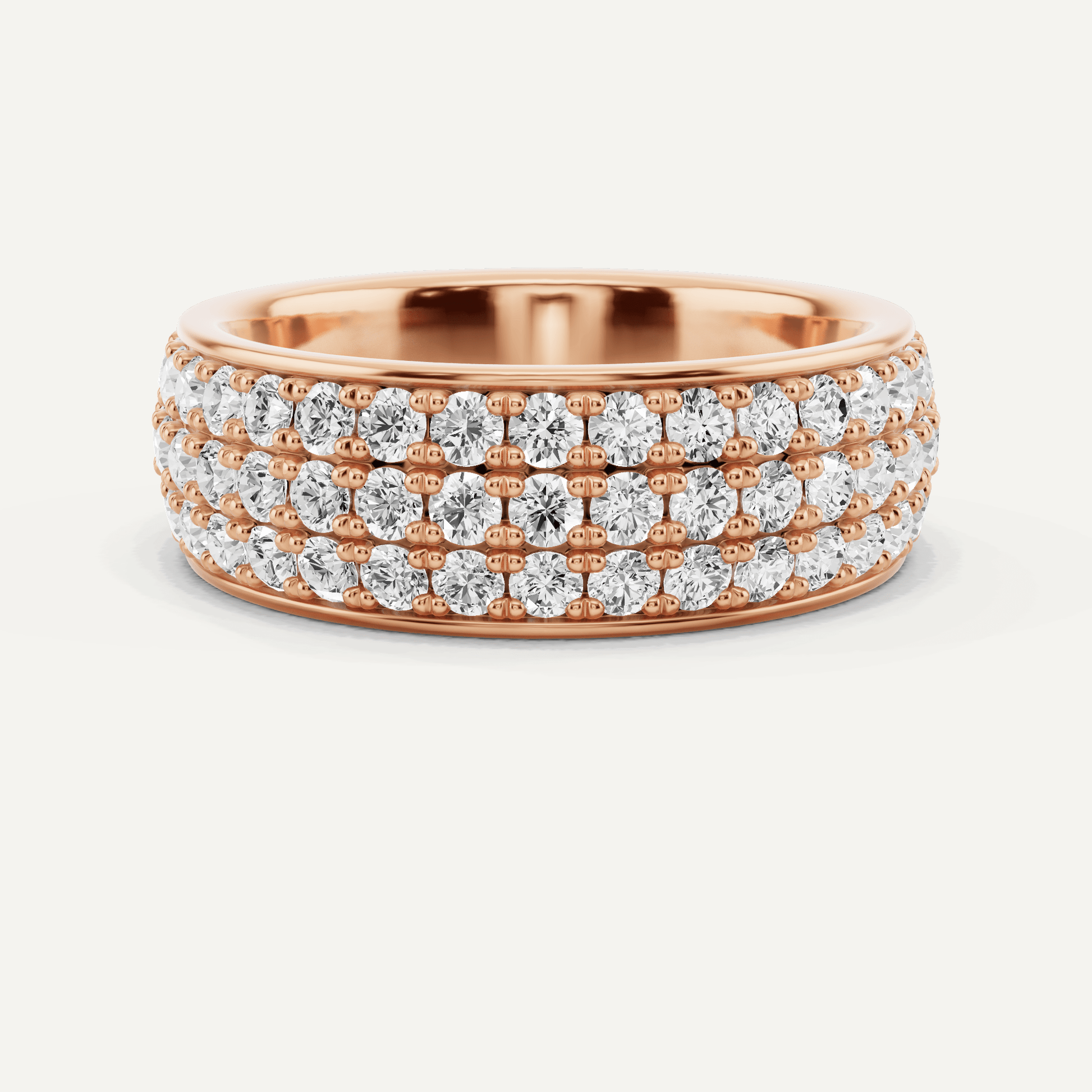 2 ctw Round Diamond Three Row Eternity Band - Lotus Diamond