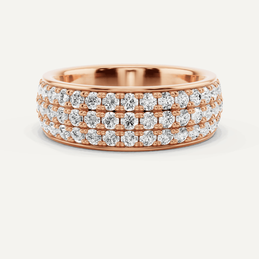 2 ctw Round Diamond Three Row Eternity Band - Lotus Diamond