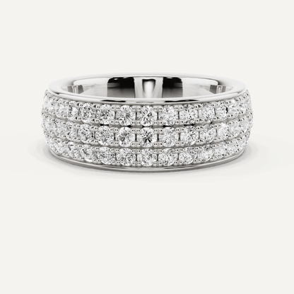 2 ctw Round Diamond Three Row Eternity Band - Lotus Diamond