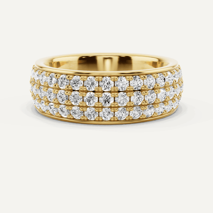 2 ctw Round Diamond Three Row Eternity Band - Lotus Diamond