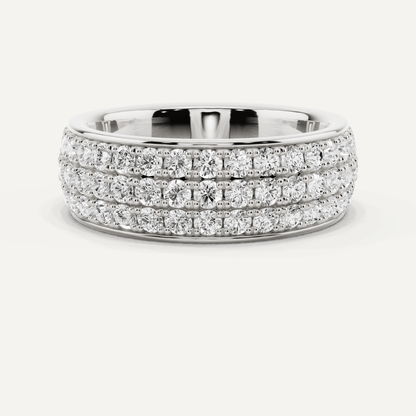 2 ctw Round Diamond Three Row Eternity Band - Lotus Diamond