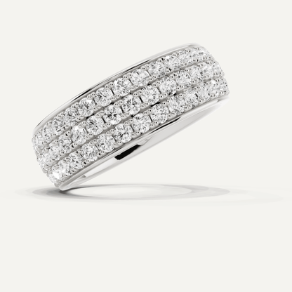 2 ctw Round Diamond Three Row Eternity Band - Lotus Diamond