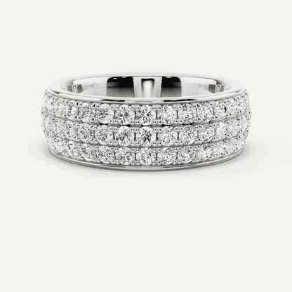 2 ctw Round Diamond Three Row Eternity Band - Lotus Diamond