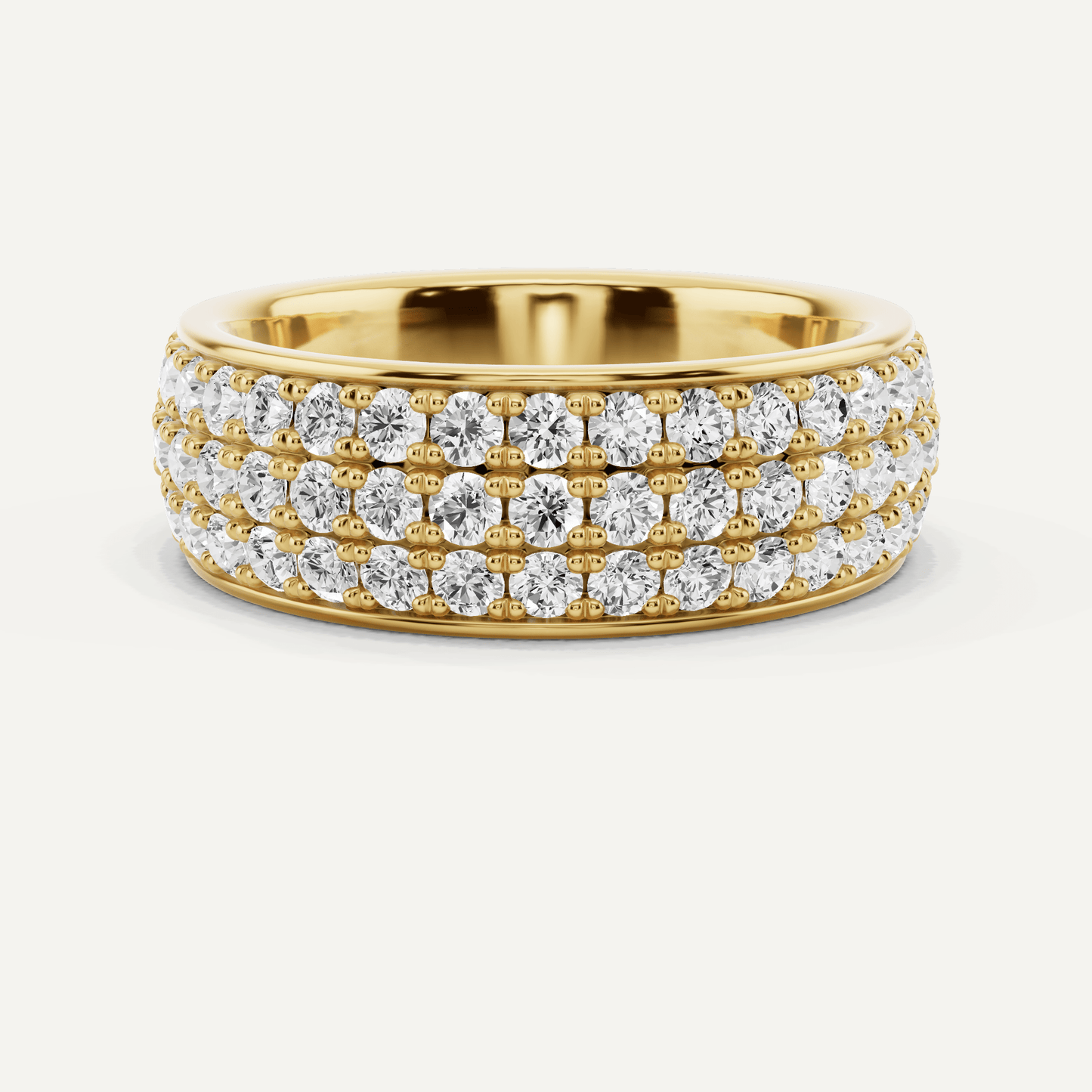 2 ctw Round Diamond Three Row Eternity Band - Lotus Diamond