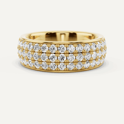 2 ctw Round Diamond Three Row Eternity Band - Lotus Diamond
