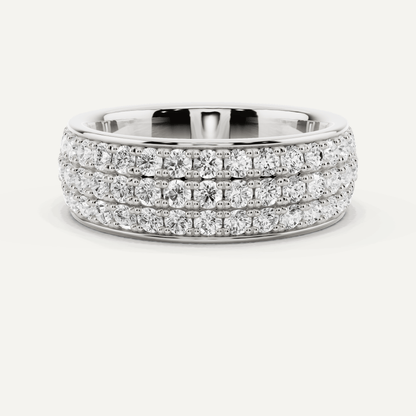 2 ctw Round Diamond Three Row Eternity Band - Lotus Diamond