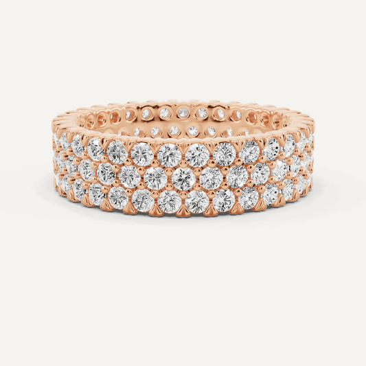 2 ctw Round Diamond Three Row Eternity Band - Lotus Diamond